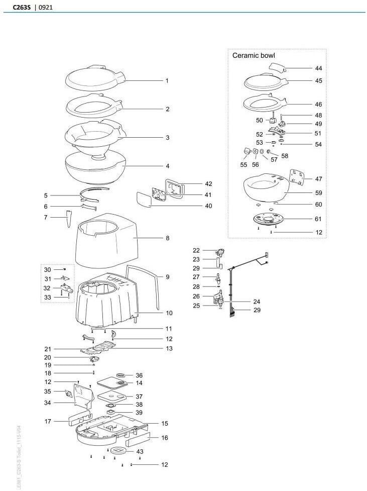 Thetford Abdeckung für Bedienelement - Thetford Ersatzteil-Nr. 93403 - für C262/263