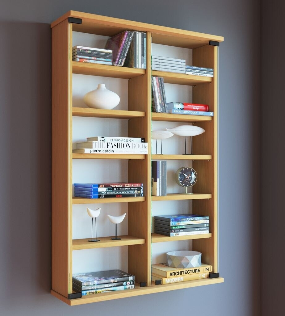 VCM CD / DVD wall shelf Zuntisa hanging beech 92x60x18 cm (912016)