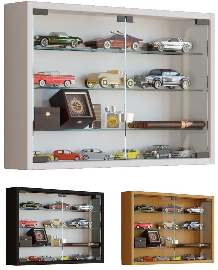 VCM Hanging display case wall display case decoration collector Mandosa M 40x60x10 cm brown (912946)