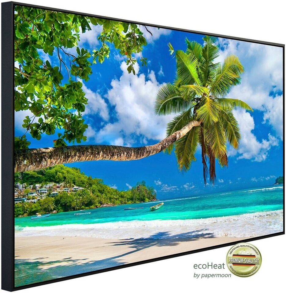 papermoon Infrarot-Bildheizkörper Seychellen Palm Beach (100 x 60 cm, 600 W)