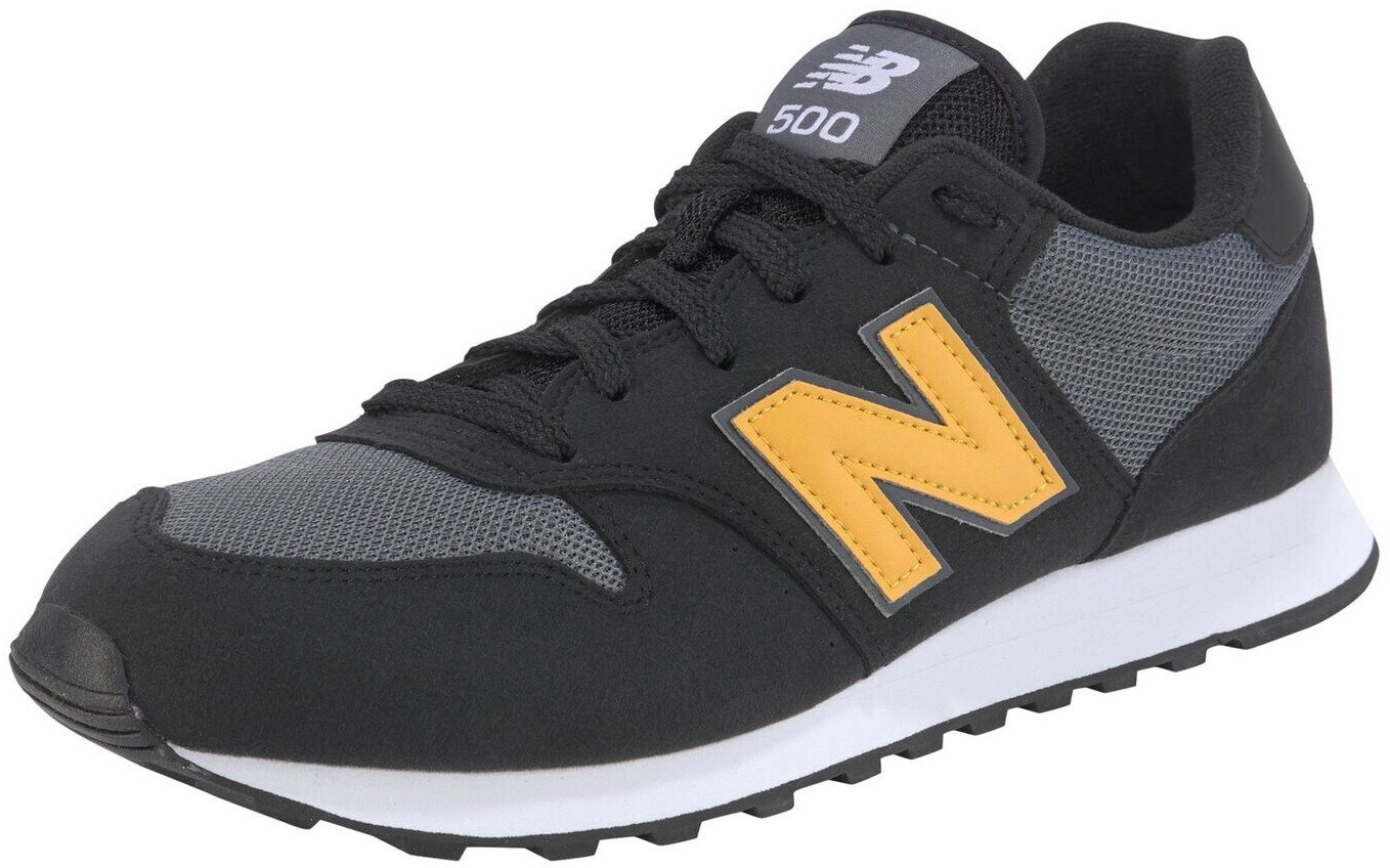 New balance 500 black hot sale gold