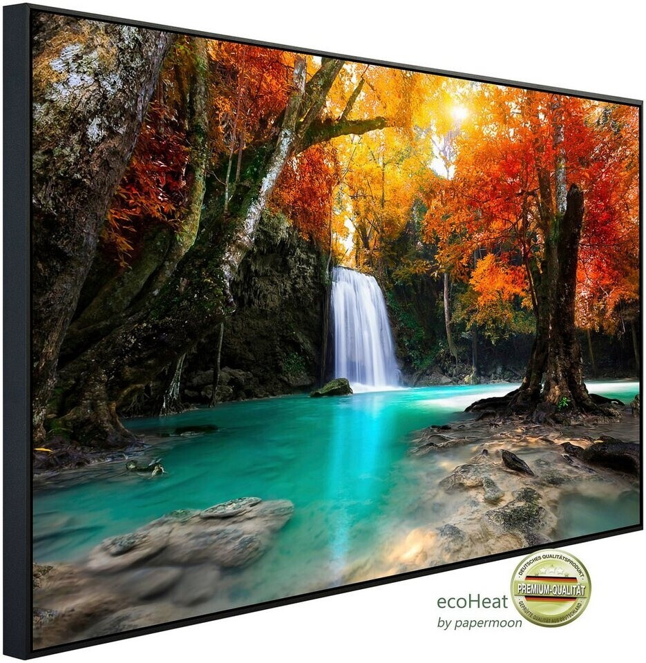 papermoon Infrarot-Bildheizkörper Tiefer Waldwasserfall 2 (100 x 60 cm, 600 W)