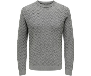 ONLY & SONS Herren Pullover Onseric – Strukturierter Strick, Rundhals, Langärmlig, Aus Baumwolle