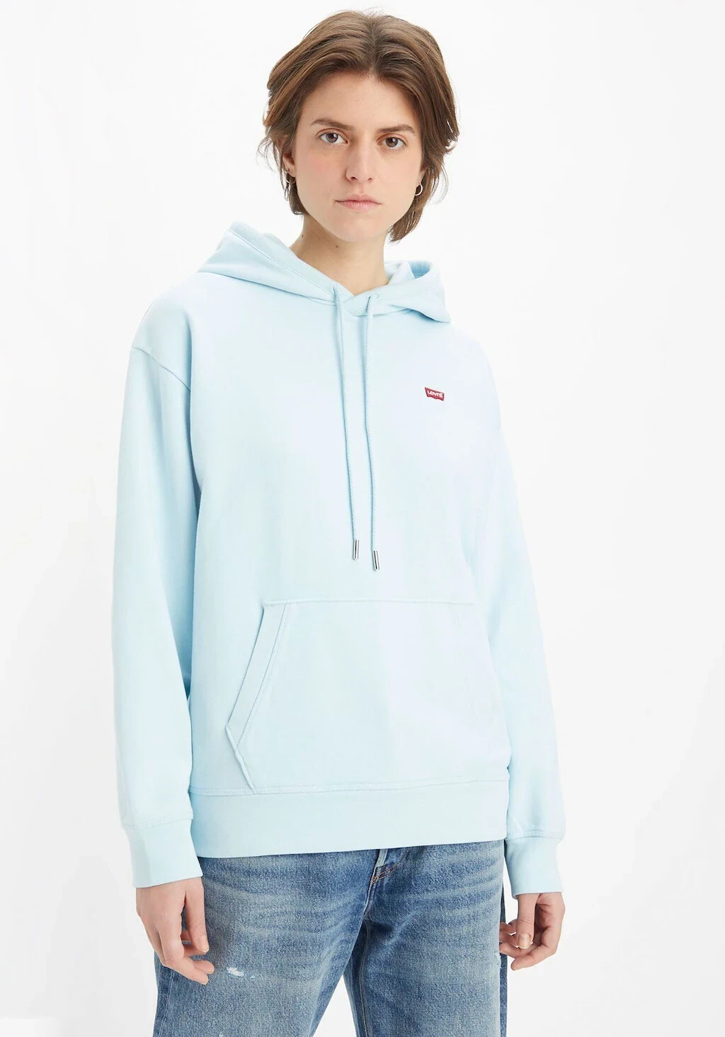 Blue levi hoodie top