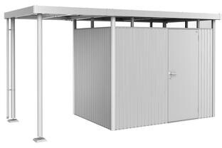 Biohort Seitendach HighLine B 150 x T 195 cm (Gr. S passend zu Gr. H2), silber-metallic