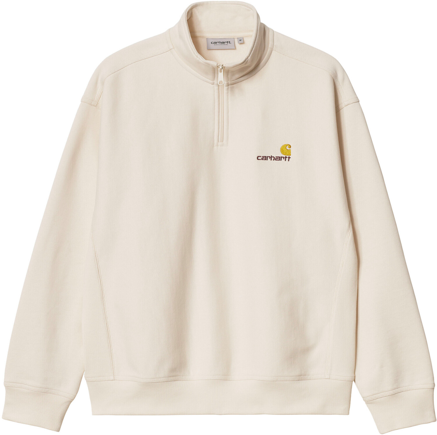 Carhartt Half Zip American Script Sweatshirt (I027014) white