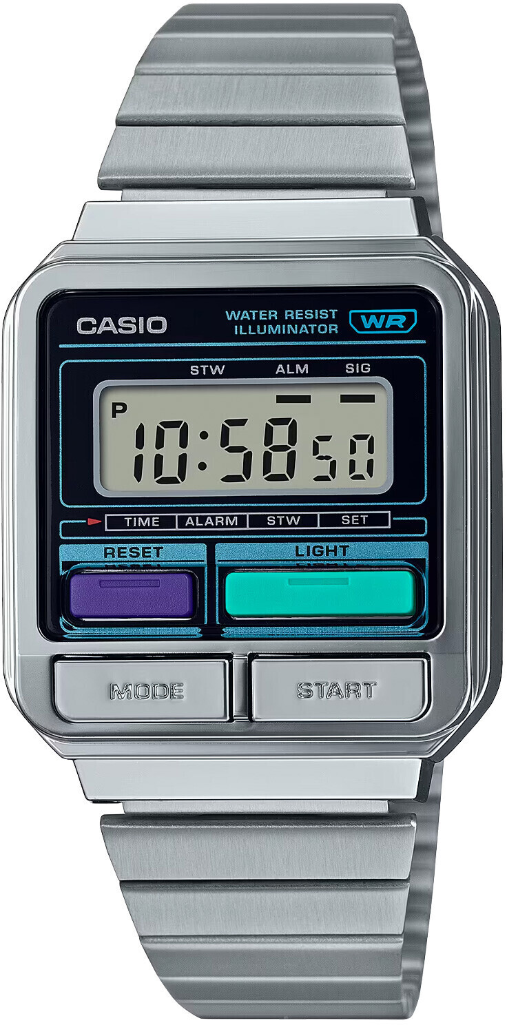 Reloj plateado digital Casio Vintage A120we-1adf para hombre