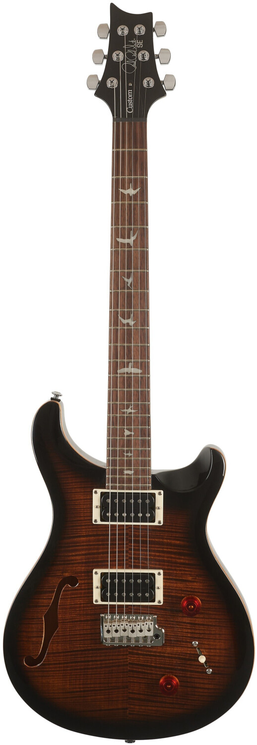 PRS SE Custom 22 Semi-Hollow Violin Top Carve Black Gold Sunburst