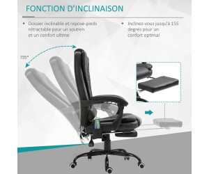 Vinsetto Chaise gaming fauteuil de bureau chaise gamer ergonomique