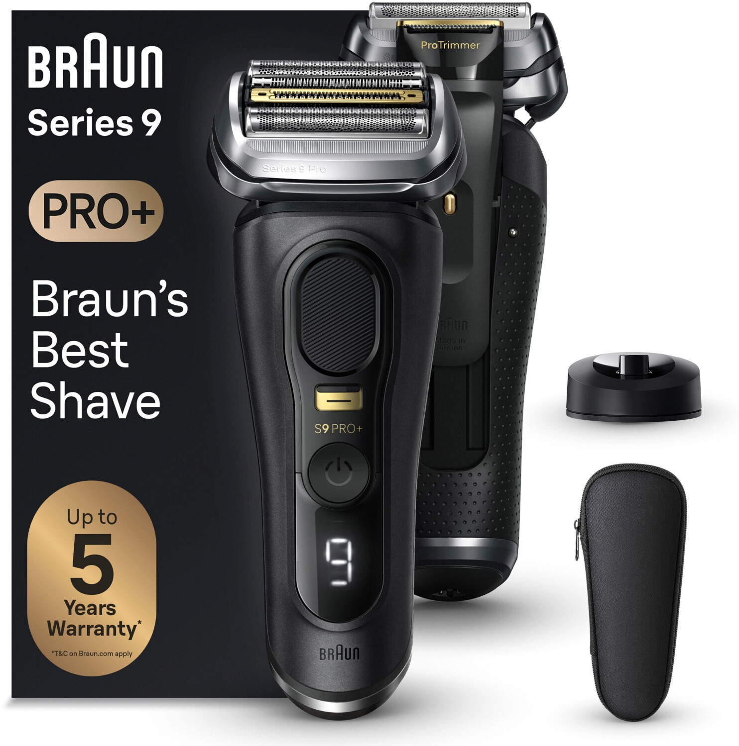 Braun Series 9 Pro+ Elektrorasierer, Reinigungsstation, Wet & Dry