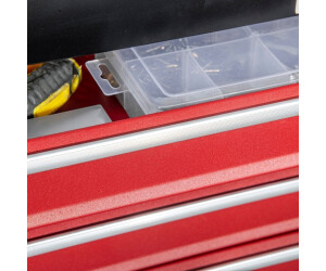 DURHAND 4 Drawer Tool Chest, Lockable Metal Tool Box With Ball Bearing Runners, Portable Toolbox, 510mm x 220mm x 395mm