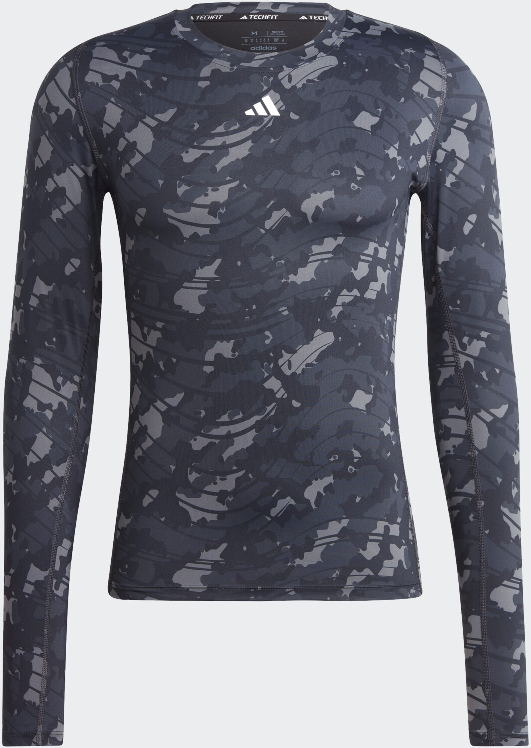 Image of Adidas Man Techfit Allover Print Training Longsleeve black/black (HS9797)