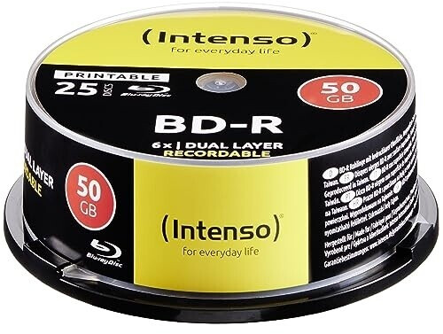 Intenso BD-R DL 50GB 6x printable 25pk Cakebox