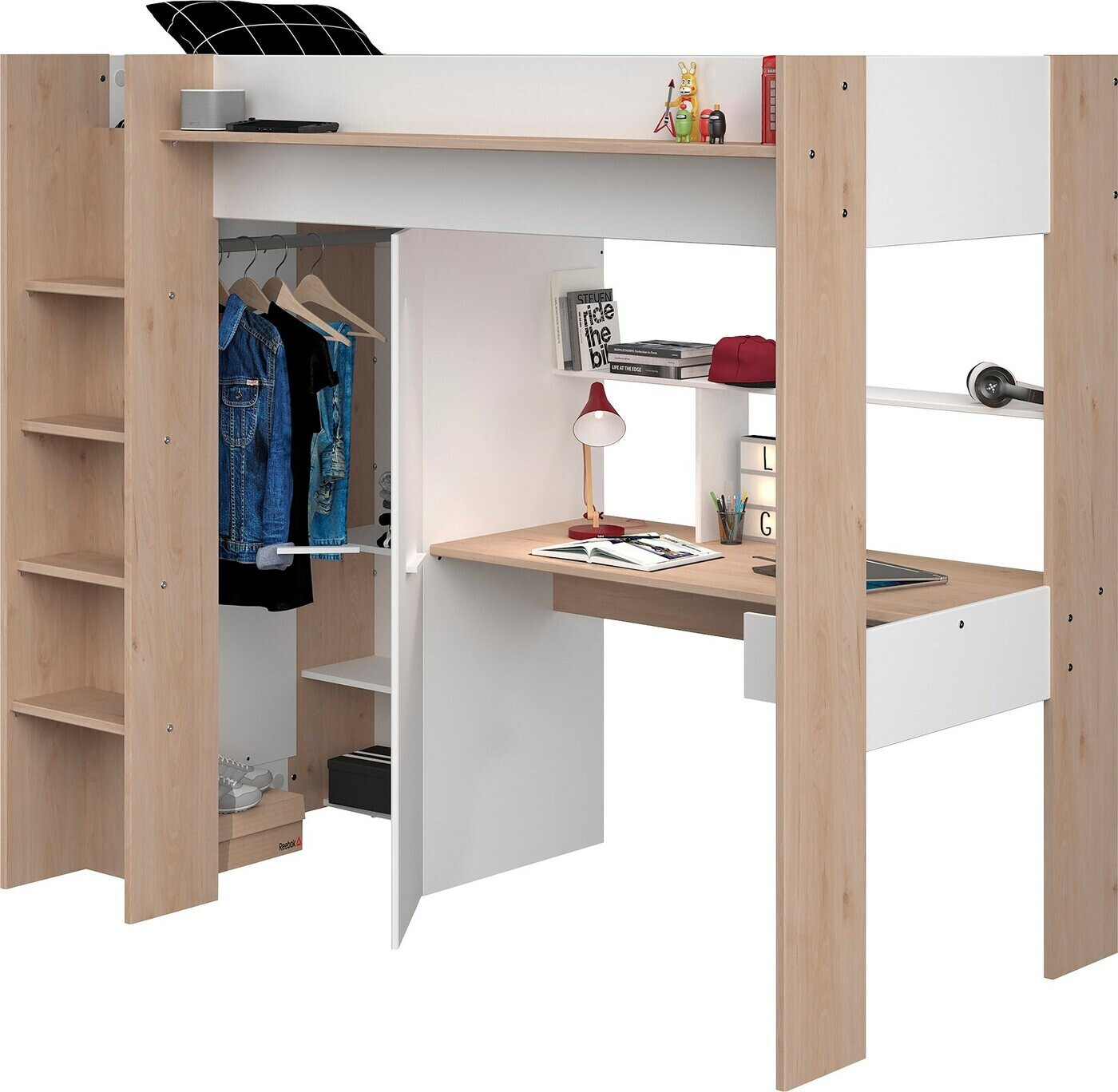 Parisot Heavy 90x200cm Light Oak/White