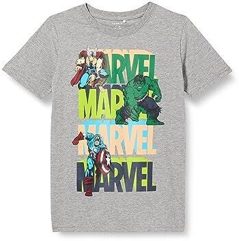 Name It NKMJIRI MARVEL SS TOP MAR (13219981-4255706) grey melange