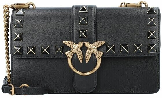Pinko Women's Modern Handbag - Black With Antique Gold Hardware, Leather Crossbody Or Shoulder Bag - View #4