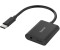 Hama Audio Adapter, 2 in 1, USB-C Plug - 3.5 mm Jack / USB-C Socket, Audio+Charging (00200319)