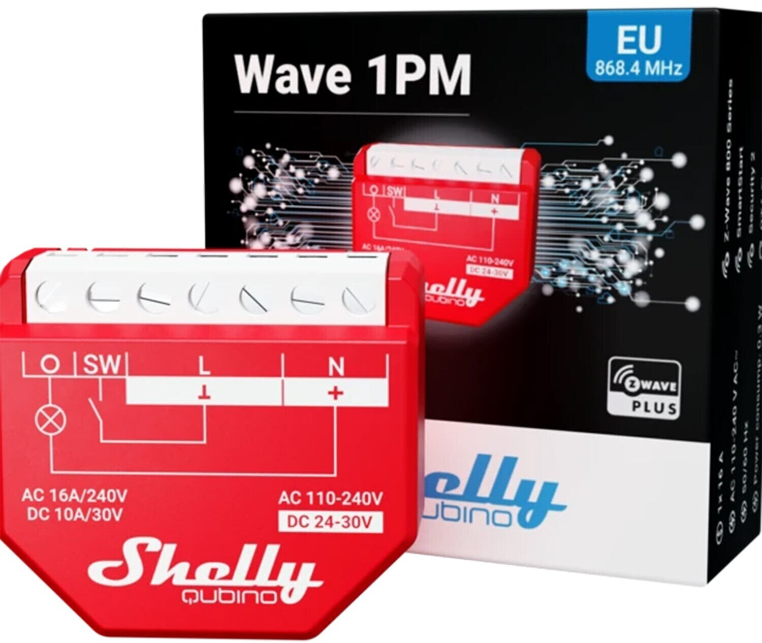SHELLY WAVE 2PM: Shelly Qubino Wave 2PM, Relais, max 16A, 2 Kanal