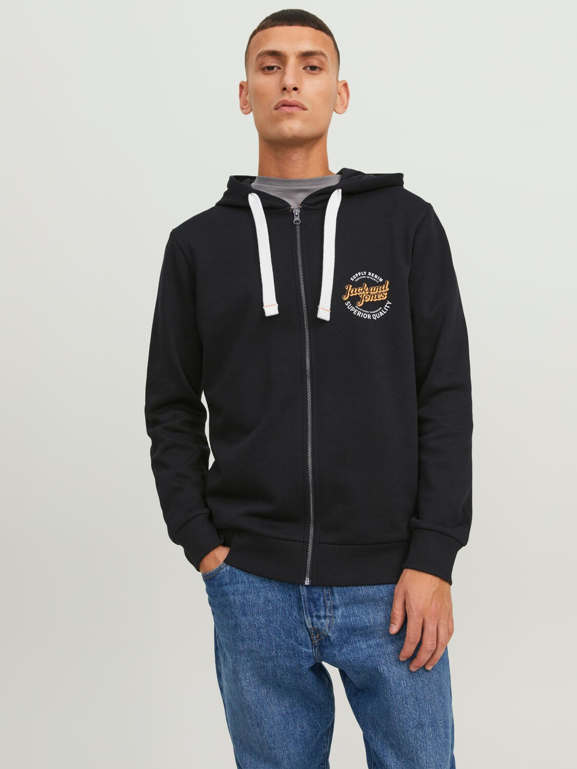 Jack & Jones JJMIKK SWEAT ZIP HOOD (12236179-4233850) black ab 23 
