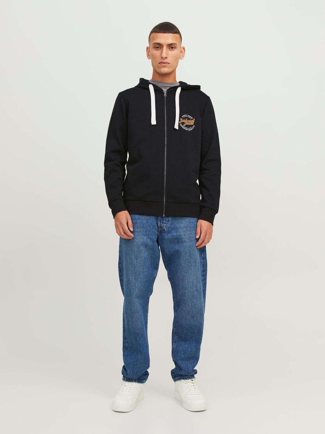 Jack & Jones JJMIKK SWEAT ZIP HOOD (12236179-4233850) black ab 23 