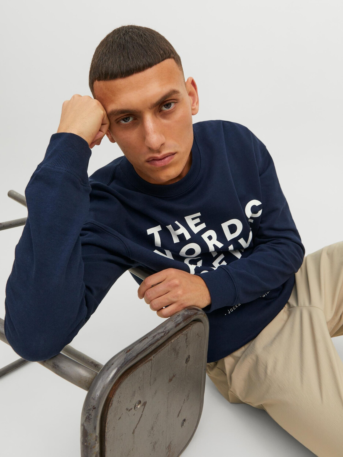 Jack & Jones JCOVIBES SWEAT CREW NECK (12233593-4202015) navy 