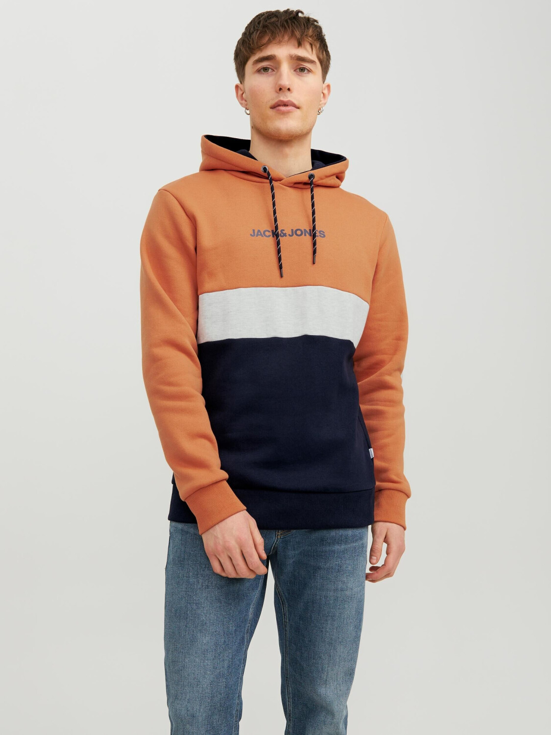 Jack & Jones JJEREID BLOCKING SWEAT HOOD NOOS (12233959-4206137 
