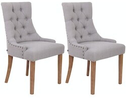 CLP Set of 2 dining chairs Aberdeen fabric antique light gray (313759)