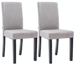 CLP Set of 2 dining chairs Ina fabric black light gray (182257955)