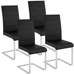 TecTake 4 swing chairs imitation leather black (402553)
