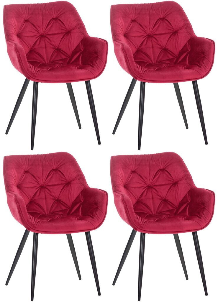 CLP Set of 4 chairs Tanna velvet red (318482)