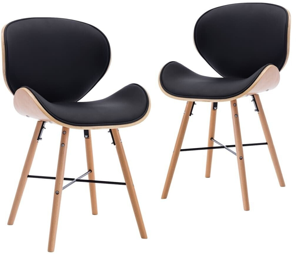 vidaXL Dining chairs 2 pcs dark gray fabric/bentwood (283142)