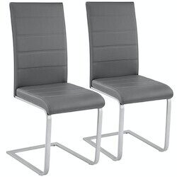 TecTake 2 swing chairs imitation leather gray (402551)