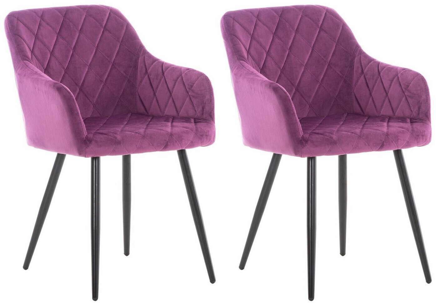 CLP Set of 2 dining chairs Shila velvet purple (322102)