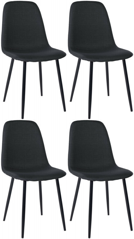 CLP Set of 4 dining chairs Napier fabric black (318571)