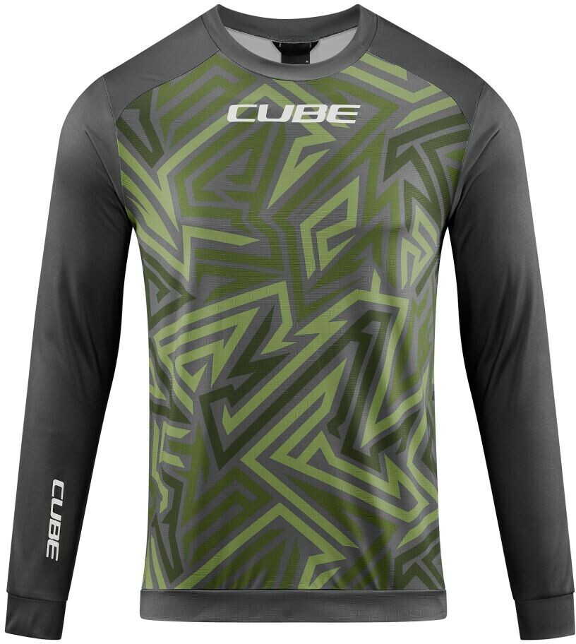Cube ATX TM Bike jersey long olive green/grey (2023)