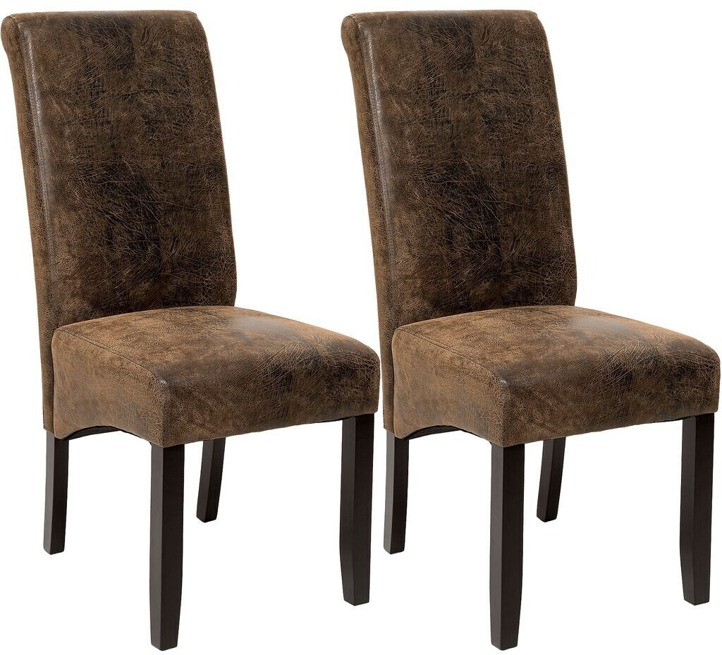 TecTake 2 dining chairs ergonomic antique brown 45x44x106cm