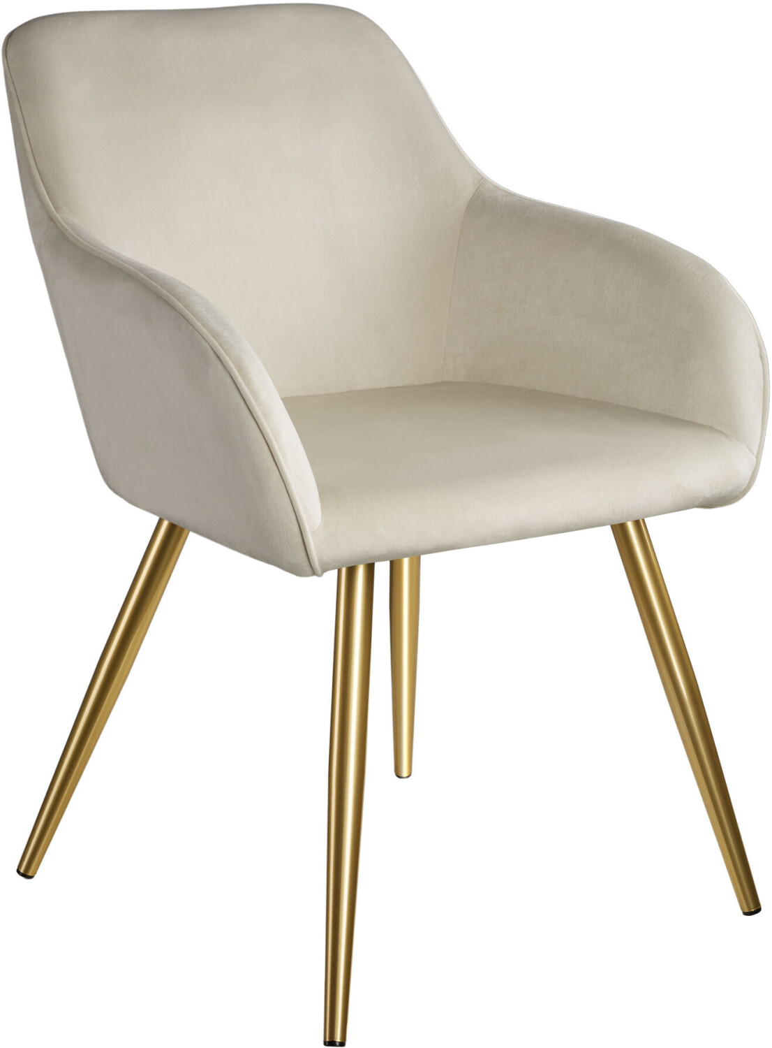 TecTake Chair Marilyn velvet look cream/gold 62x58x82cm