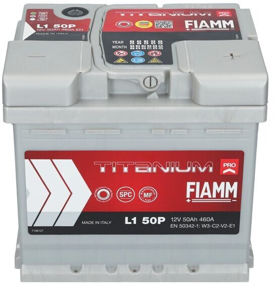 Fiamm Pro 12V 50Ah 460A/EN L1 50P Autobatterie Fiamm. TecDoc: .