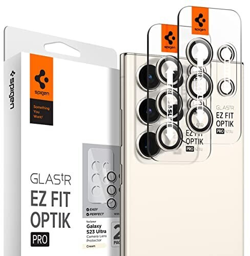 Spigen Glas.tR EZ Fit Optik Pro Kameraschutz kompatibel mit Samsung Galaxy  S23 Ultra, 2 Stück, Cream, Individuelle Kameraprotektion, Anti-Kratzer, 9H  Härte Folie ab 21,00 €