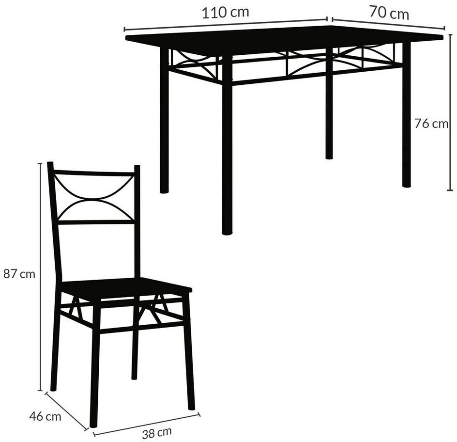 Casaria 5 tlg Sitzgruppe Küchentisch mit Stühlen Eiche ab 102,95 € |  Preisvergleich bei