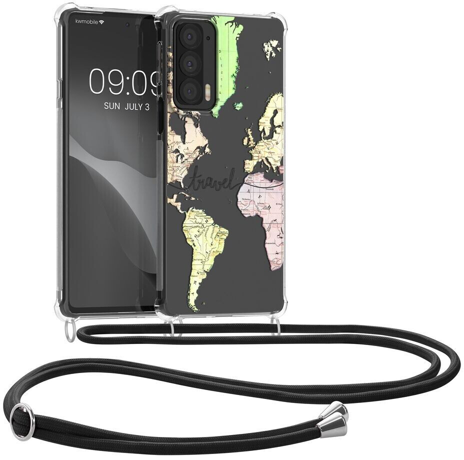 kwmobile Necklace Case kompatibel mit Motorola Edge 20 Hülle - Silikon  Cover mit Handykette - Schwarz Mehrfarbig Transparent Travel Schriftzug ab  8,99 €