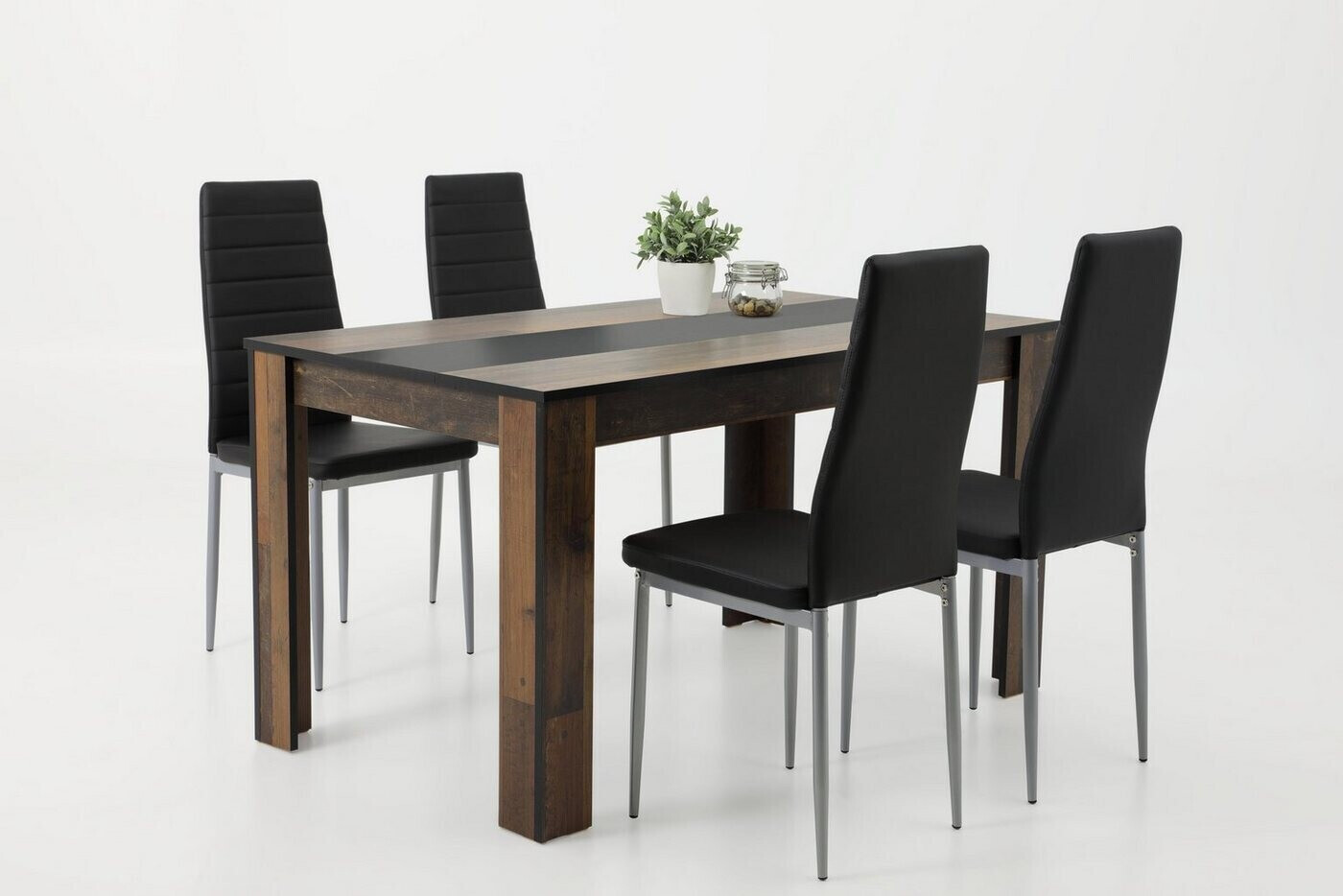 Hela Helene € bei (811893) Tisch Stuhl Oldwood schwarz ab Preisvergleich 179,99 IV | 4x schwarz/weiß