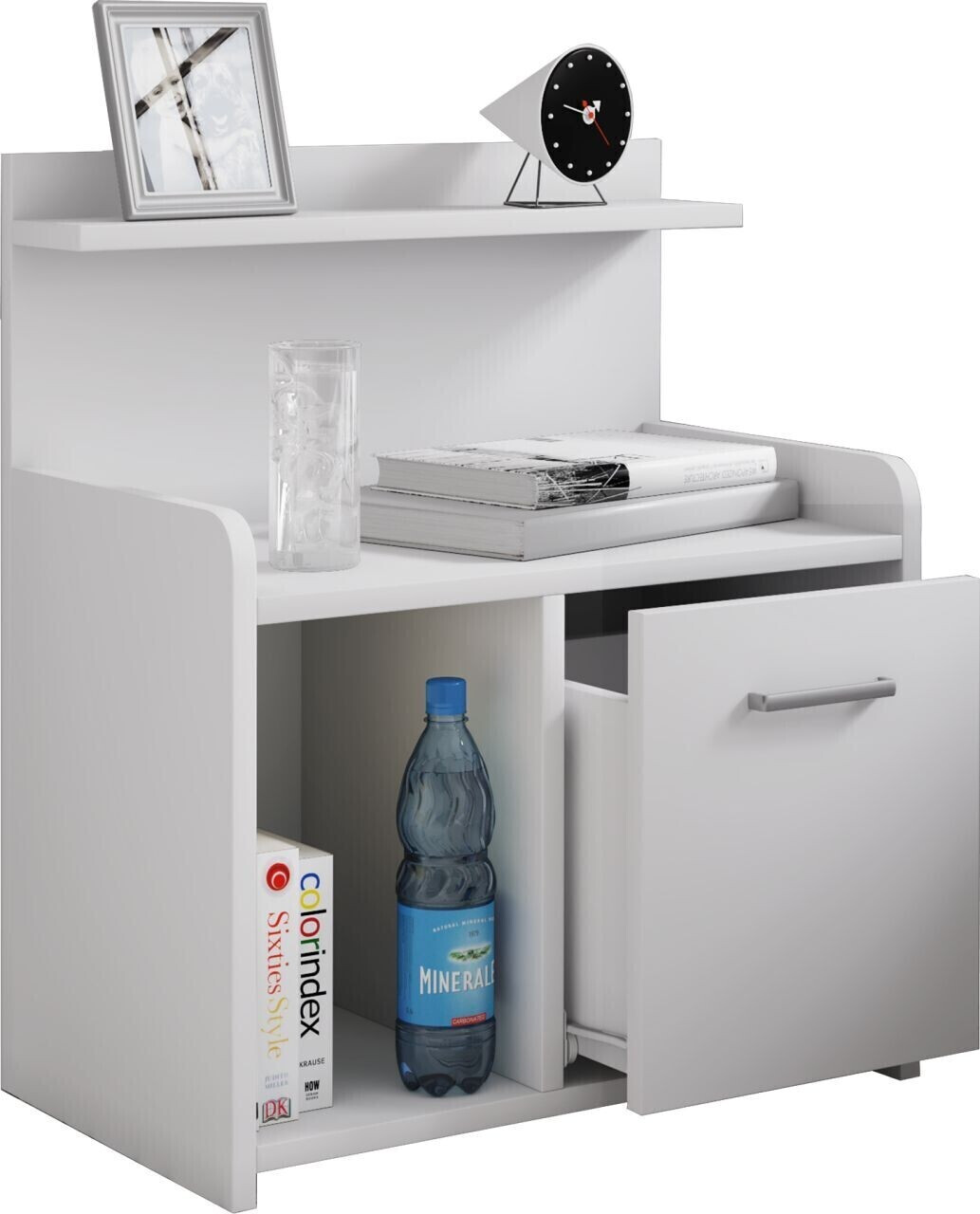 VCM Bedside Table with Drawer Nilasa 60x47x 29cm White