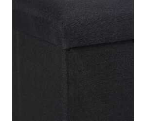 Relaxdays Sitzbank mit Stauraum Leinen-Optik 38x76,5x38,5 cm schwarz ab  21,99 €