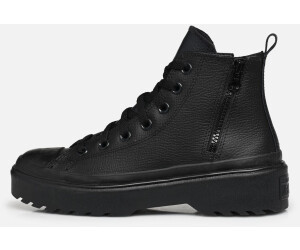 Black leather converse sale 2025 uk
