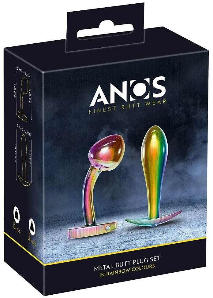 ANOS Metal Butt Plug Set Rainbow
