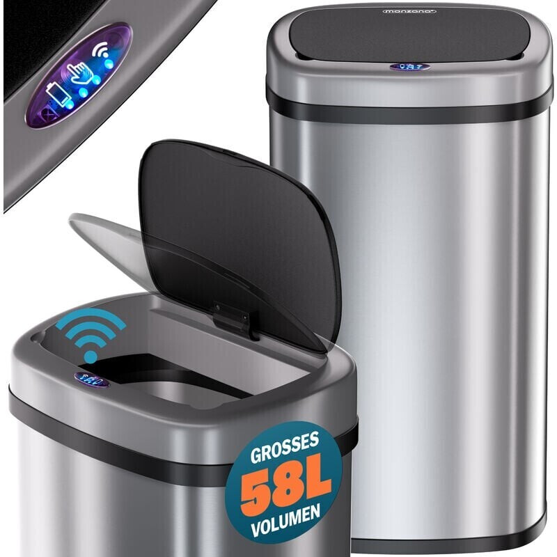 Monzana Sensor Bin 58l silver