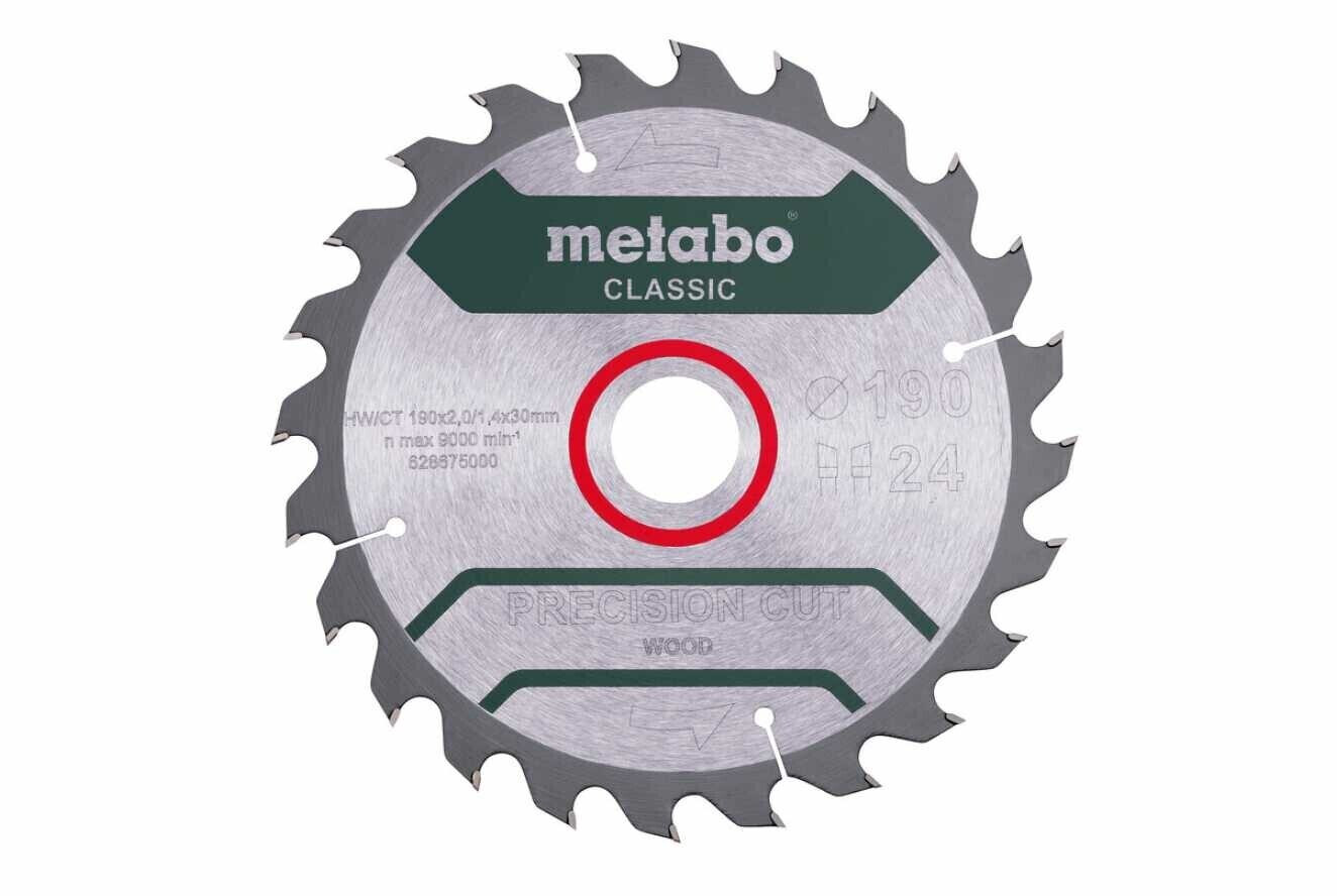 Metabo Precision Cut Wood - Classic 190 x 30 Z24 WZ 15° (628676000)