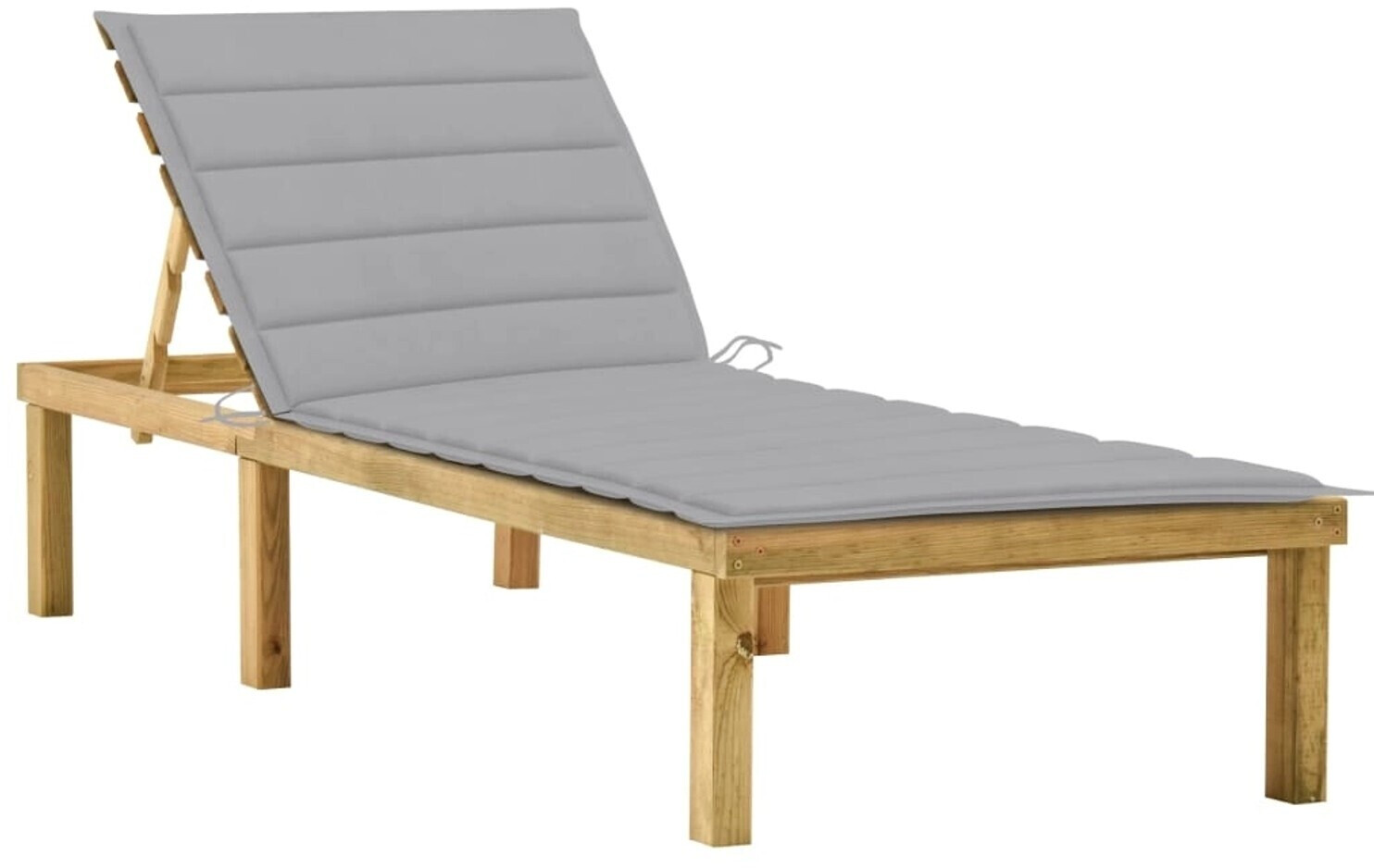vidaXL Sonnenliege mit Auflage Imprägniertes Kiefernholz grau (3065850)