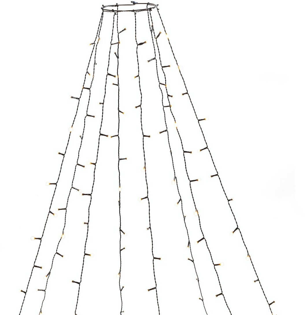 Konstsmide LED Baummantel light chain - 8 strands with 30 amber LEDs each - timer - L: 2.4m - outside